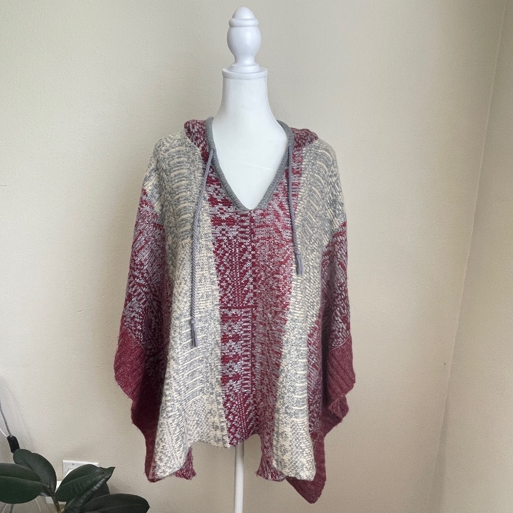 Vintage Havana hooded poncho sweater Medium
